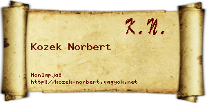 Kozek Norbert névjegykártya