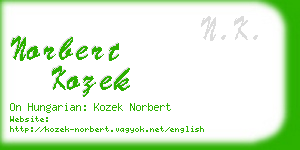norbert kozek business card